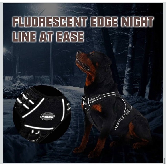 Auroth Tactical Dog Harness for Small Dogs No Pull Adjustable Denim Blue - Picture 6 of 7